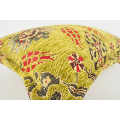 Fabric Pillow, Fabric Pillow 12x20, Pistachio Green Topkapi Palace Tulip Pattern Turkish Fabric Pillow, Decorative Throw Pillow