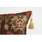 Fabric Pillow, Fabric Pillow 12x20, Brown Topkapi Palace Tulip Pattern Turkish Jacquard Fabric Pillow, Decorative Throw Pillow Fabric Pillow, Fabric Pillow 12x20, Brown Topkapi Palace Tulip Pattern Turkish Jacquard Fabric Pillow, Decorative Throw Pillow