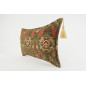 Fabric Pillow, Fabric Pillow 12x20, Moss Green Topkapi Palace Tulip Pattern Turkish Jacquard  Fabric Pillow Cover, Throw Pillow