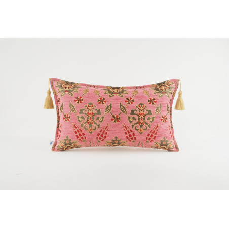 Fabric Pillow, Fabric Pillow 12x20, Pale Pink Topkapi Palace Tulip Pattern Turkish Jacquard  Fabric Pillow Cover, Throw Pillow