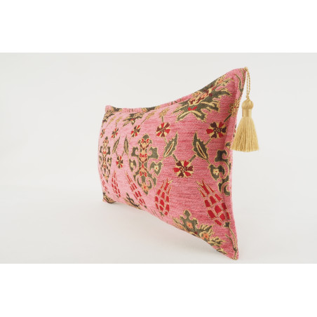 Fabric Pillow, Fabric Pillow 12x20, Pale Pink Topkapi Palace Tulip Pattern Turkish Jacquard  Fabric Pillow Cover, Throw Pillow