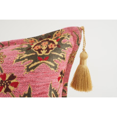Fabric Pillow, Fabric Pillow 12x20, Pale Pink Topkapi Palace Tulip Pattern Turkish Jacquard  Fabric Pillow Cover, Throw Pillow