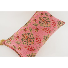 Fabric Pillow, Fabric Pillow 12x20, Pale Pink Topkapi Palace Tulip Pattern Turkish Jacquard  Fabric Pillow Cover, Throw Pillow