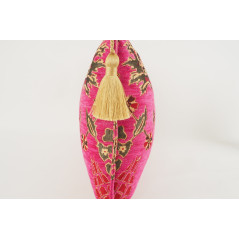 Fabric Pillow,Fabric Pillow 12x20,Mazenda Pink Topkapi Palace Tulip Pattern Turkish Jacquard  Fabric Pillow Cover,Throw Pillow