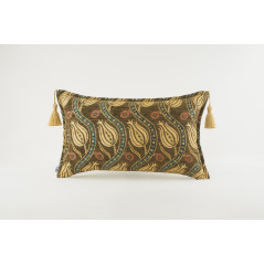 Fabric Pillow, Fabric Pillow 12x20, Moss Green Water Line Tulip Pattern Turkish Fabric Pillow, Decorative Pillow, Bohemian Pillo