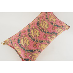 Fabric Pillow, Fabric Pillow 12x20, Pale Pink Water Line Tulip Pattern Turkish Fabric Pillow, Decorative Pillow, Bohemian Pillow