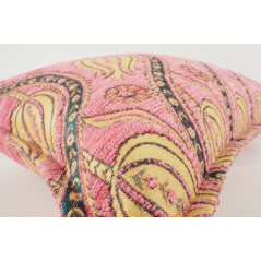 Fabric Pillow, Fabric Pillow 12x20, Pale Pink Water Line Tulip Pattern Turkish Fabric Pillow, Decorative Pillow, Bohemian Pillow