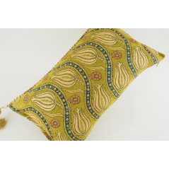 Fabric Pillow, Fabric Pillow 12x20, Pistachio Green Water Line Tulip Pattern Turkish Fabric Pillow, Decorative Pillow, Bohemian 