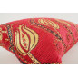 Fabric Pillow, Fabric Pillow 12x20, Red Water Line Tulip Pattern Turkish Fabric Pillow, Decorative Pillow, Bohemian Pillow