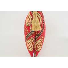 Fabric Pillow, Fabric Pillow 12x20, Red Water Line Tulip Pattern Turkish Fabric Pillow, Decorative Pillow, Bohemian Pillow