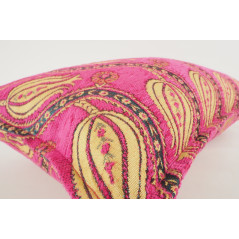 Fabric Pillow,Fabric Pillow 12x20,Mazenda Pink Water Line Tulip Pattern Turkish Fabric Pillow, Decorative Pillow,Bohemian Pillow