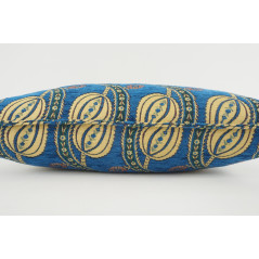 Fabric Pillow, Fabric Pillow 12x20, Navy Blue Water Line Tulip Pattern Turkish Fabric Pillow, Decorative Pillow, Bohemian Pillow