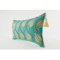 Fabric Pillow,Fabric Pillow 12x20,Turquoise Blue Water Line Tulip Pattern Turkish Fabric Pillow,Decorative,Bohemian Pillow Fabric Pillow,Fabric Pillow 12x20,Turquoise Blue Water Line Tulip Pattern Turkish Fabric Pillow,Decorative,Bohemian Pillow