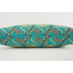 Fabric Pillow,Fabric Pillow 12x20,Turquoise Blue Water Line Tulip Pattern Turkish Fabric Pillow,Decorative,Bohemian Pillow