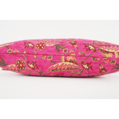 Fabric Pillow, Fabric Pillow 12x20, Mazenda Pink Caucasus Carnation Pattern Turkish Fabric Pillow, Decorative Bohemian Pillow