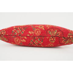 Fabric Pillow, Fabric Pillow 12x20, Red Caucasus Carnation Pattern Turkish Fabric Pillow, Decorative Bohemian Pillow