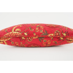 Fabric Pillow, Fabric Pillow 12x20, Red Caucasus Carnation Pattern Turkish Fabric Pillow, Decorative Bohemian Pillow