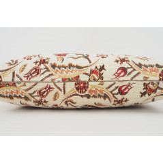 Fabric Pillow, Fabric Pillow 12x20, Beige Caucasus Carnation Pattern Turkish Fabric Pillow, Decorative Pillow, Bohemian Pillow