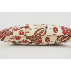 Fabric Pillow, Fabric Pillow 12x20, Beige Caucasus Carnation Pattern Turkish Fabric Pillow, Decorative Pillow, Bohemian Pillow