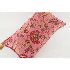 Fabric Pillow,Fabric Pillow 12x20,Pale Pink Caucasus Carnation Pattern Turkish Fabric Pillow,Decorative Pillow,Bohemian Pillow