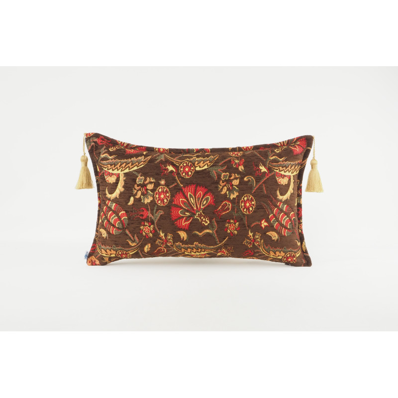Fabric Pillow, Fabric Pillow 12x20, Brown Caucasus Carnation Pattern Turkish Fabric Pillow, Decorative Pillow, Bohemian Pillow Fabric Pillow, Fabric Pillow 12x20, Brown Caucasus Carnation Pattern Turkish Fabric Pillow, Decorative Pillow, Bohemian Pillow