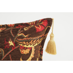 Fabric Pillow, Fabric Pillow 12x20, Brown Caucasus Carnation Pattern Turkish Fabric Pillow, Decorative Pillow, Bohemian Pillow