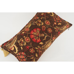 Fabric Pillow, Fabric Pillow 12x20, Brown Caucasus Carnation Pattern Turkish Fabric Pillow, Decorative Pillow, Bohemian Pillow