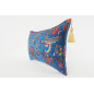 Fabric Pillow,Fabric Pillow 12x20,Navy Blue Caucasus Carnation Pattern Turkish Fabric Pillow,Decorative Pillow,Bohemian Pillow