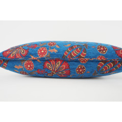 Fabric Pillow,Fabric Pillow 12x20,Navy Blue Caucasus Carnation Pattern Turkish Fabric Pillow,Decorative Pillow,Bohemian Pillow