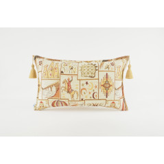 Fabric Pillow, Fabric Pillow 12x20, Beige Turkish Dream Pattern Turkish Fabric Pillow, Decorative Pillow, Bohemian Pillow