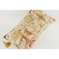 Fabric Pillow, Fabric Pillow 12x20, Beige Turkish Dream Pattern Turkish Fabric Pillow, Decorative Pillow, Bohemian Pillow