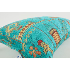 Fabric Pillow, Fabric Pillow 12x20, Turquoise Blue Turkish Dream Pattern Turkish Fabric Pillow, Decorative Pillow, Bohemian Pill