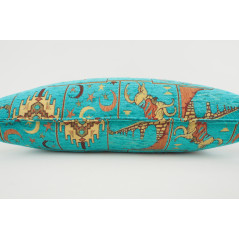 Fabric Pillow, Fabric Pillow 12x20, Turquoise Blue Turkish Dream Pattern Turkish Fabric Pillow, Decorative Pillow, Bohemian Pill