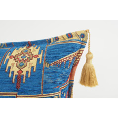 Fabric Pillow, Fabric Pillow 12x20, Navy Blue Turkish Dream Pattern Turkish Fabric Pillow, Decorative Pillow, Bohemian Pillow