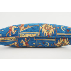 Fabric Pillow, Fabric Pillow 12x20, Navy Blue Turkish Dream Pattern Turkish Fabric Pillow, Decorative Pillow, Bohemian Pillow