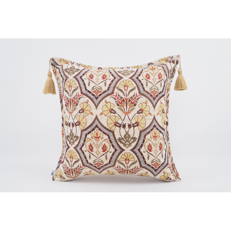 Fabric Pillow, Fabric Pillow 18x18, Beige Carnation Pattern Turkish Fabric Pillow, Decorative Accent and Throw Pillow Fabric Pillow, Fabric Pillow 18x18, Beige Carnation Pattern Turkish Fabric Pillow, Decorative Accent and Throw Pillow