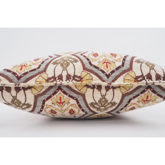 Fabric Pillow, Fabric Pillow 18x18, Beige Carnation Pattern Turkish Fabric Pillow, Decorative Accent and Throw Pillow