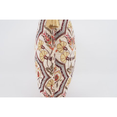 Fabric Pillow, Fabric Pillow 18x18, Beige Carnation Pattern Turkish Fabric Pillow, Decorative Accent and Throw Pillow