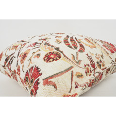 Fabric Pillow, Fabric Pillow 18x18, Beige Caucasus Carnation Pattern Turkish Fabric Pillow,Decorative Pillow,Bohemian Pillow