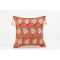 Fabric Pillow, Fabric Pillow 18x18, Red Water Line Tulip Pattern Turkish Fabric Pillow, Decorative Accent and Throw Pillow Fabric Pillow, Fabric Pillow 18x18, Red Water Line Tulip Pattern Turkish Fabric Pillow, Decorative Accent and Throw Pillow