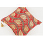 Fabric Pillow, Fabric Pillow 18x18, Red Water Line Tulip Pattern Turkish Fabric Pillow, Decorative Accent and Throw Pillow Fabric Pillow, Fabric Pillow 18x18, Red Water Line Tulip Pattern Turkish Fabric Pillow, Decorative Accent and Throw Pillow