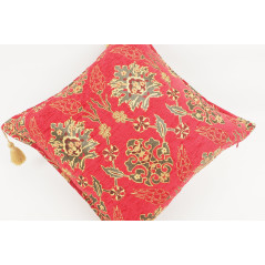 Fabric Pillow,Fabric Pillow 18x18,Red Topkapi Palace Tulip Pattern Turkish Fabric Pillow Cover,Decorative Pillow,Throw Pillow