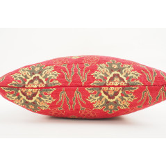 Fabric Pillow,Fabric Pillow 18x18,Red Topkapi Palace Tulip Pattern Turkish Fabric Pillow Cover,Decorative Pillow,Throw Pillow