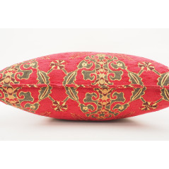 Fabric Pillow,Fabric Pillow 18x18,Red Topkapi Palace Tulip Pattern Turkish Fabric Pillow Cover,Decorative Pillow,Throw Pillow