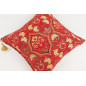 Fabric Pillow, Fabric Pillow 18x18, Red Carnation Pattern Turkish Fabric Pillow, Decorative Accent and Throw Pillow