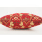 Fabric Pillow, Fabric Pillow 18x18, Red Carnation Pattern Turkish Fabric Pillow, Decorative Accent and Throw Pillow