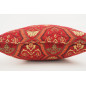 Fabric Pillow, Fabric Pillow 18x18, Red Carnation Pattern Turkish Fabric Pillow, Decorative Accent and Throw Pillow