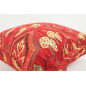 Fabric Pillow, Fabric Pillow 18x18, Red Carnation Pattern Turkish Fabric Pillow, Decorative Accent and Throw Pillow