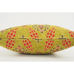 Fabric Pillow, Fabric Pillow 18x18, Pistachio Green Topkapi Palace Tulip Pattern Turkish Fabric Pillow, Decorative Throw Pillow