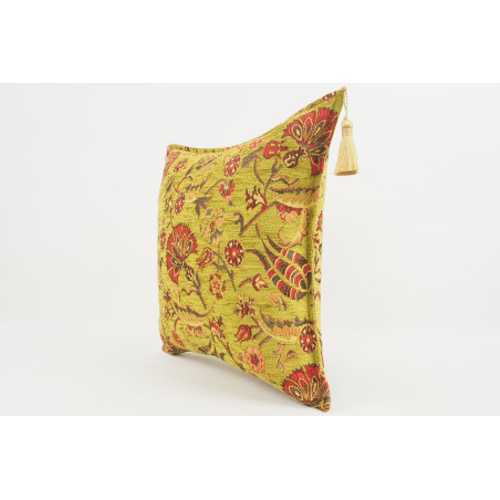 Fabric Pillow, Fabric Pillow 18x18, Pistachio Green Caucasus Carnation Pattern Turkish Fabric Pillow,Decorative Bohemian Pillow